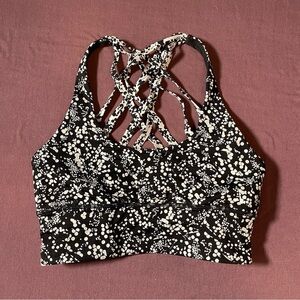 Lululemon Free To Be Moved Bra Chirasu Black/Chirakasu Alpine White - Size 4